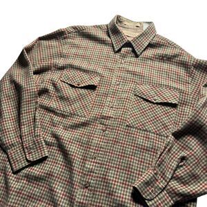 Vintage Claybrooke Outdoors Men's XL Plaid Flannel Made in Ukraine Burgundy Tan